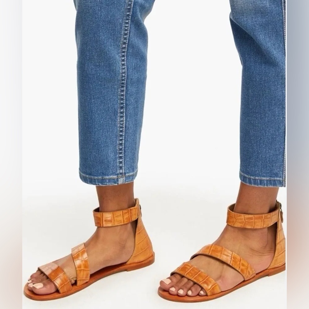 Able Local + Global Brown Elisa Ankle Strap Sandals